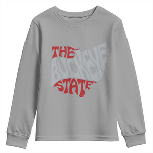 Funny Ohio Pride The Buckeye State Youth Sweatshirt Map Of Ohio State TS11 Sport Gray Print Your Wear