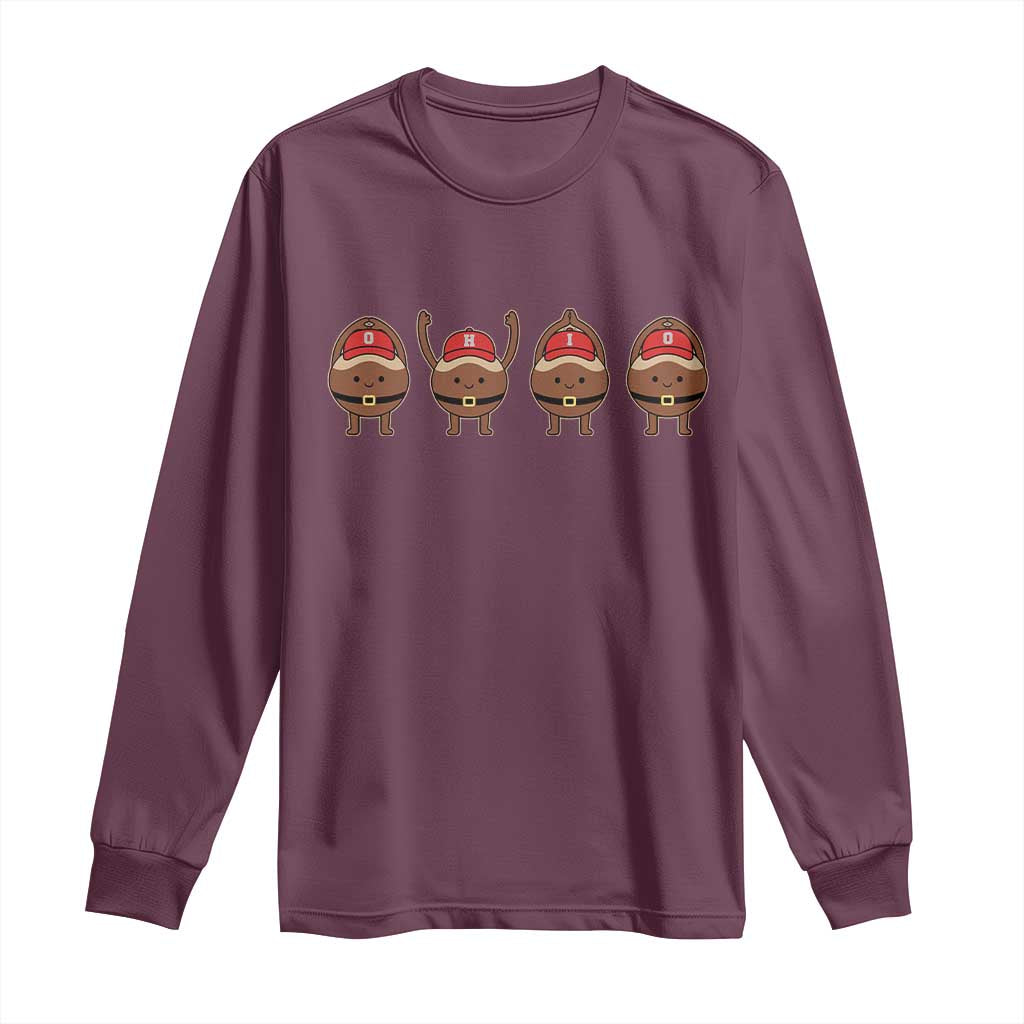 Funny Ohio Buckeye Long Sleeve Shirt Proud Ohio Sports Game Day TS11 Maroon Print Your Wear