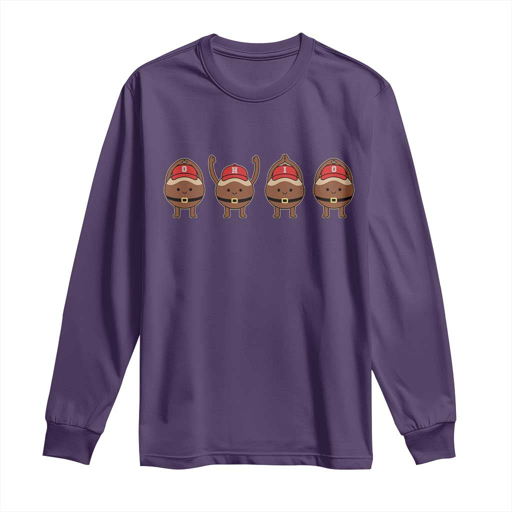 Funny Ohio Buckeye Long Sleeve Shirt Proud Ohio Sports Game Day TS11 Purple Print Your Wear