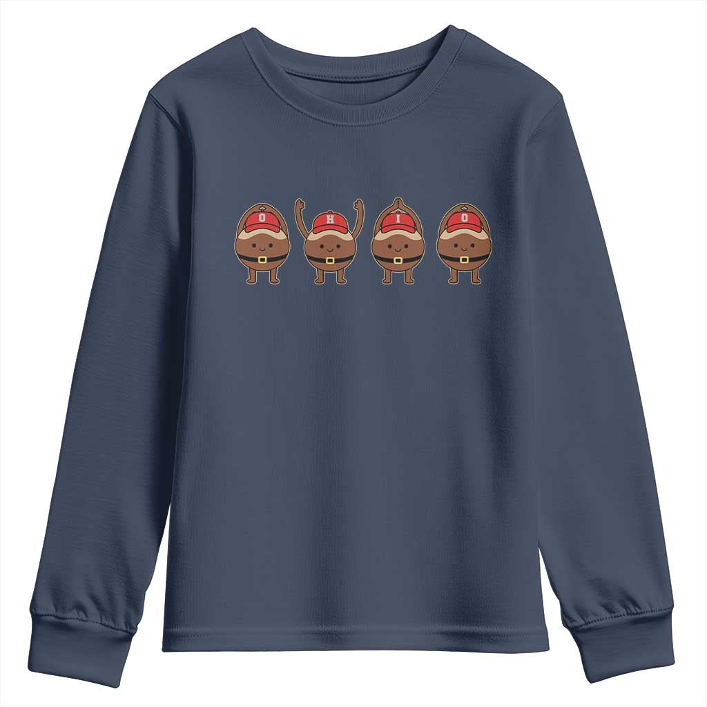 Funny Ohio Buckeye Youth Sweatshirt Proud Ohio Sports Game Day TS11 Navy Print Your Wear