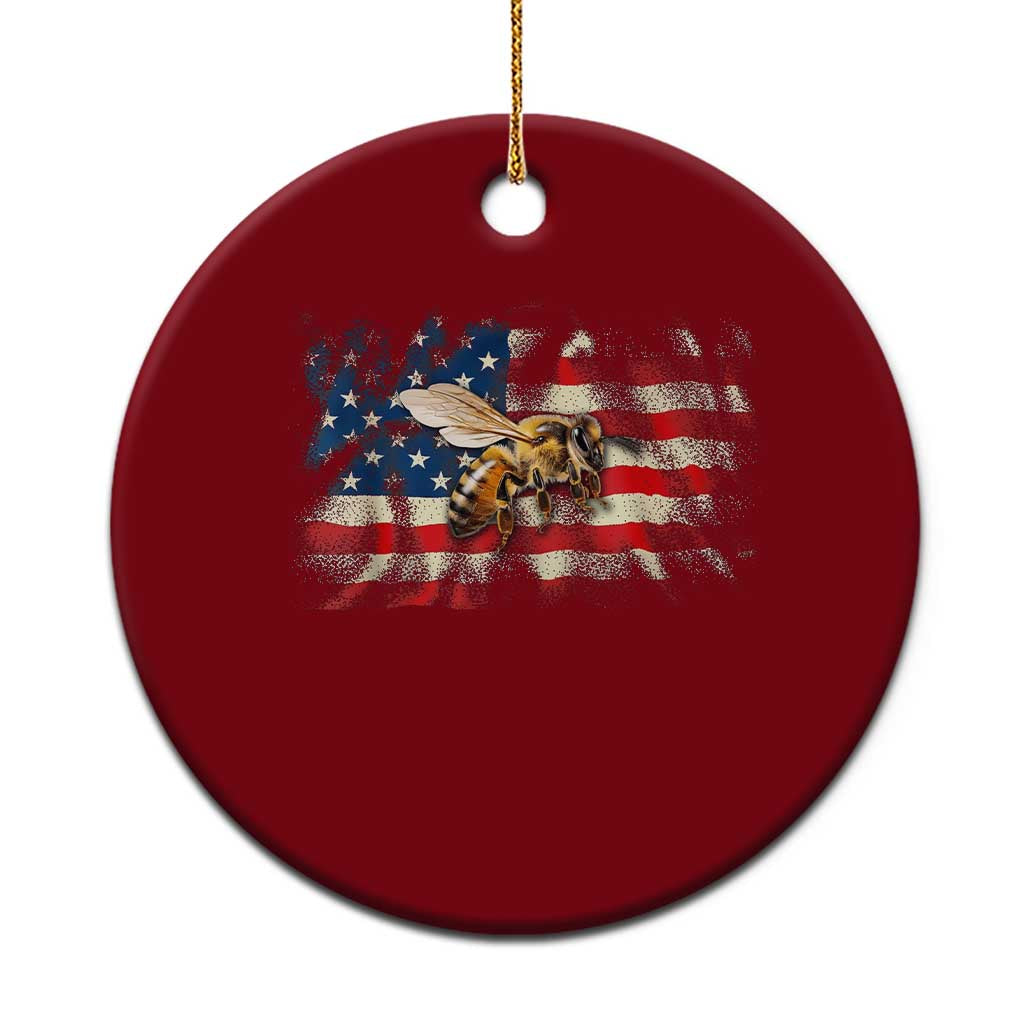 Patriotic Beekeeper Ceramic Ornament Bee American Flag Beekeeping TS11 1pc Red Print Your Wear