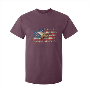 Patriotic Beekeeper T Shirt For Kid Bee American Flag Beekeeping TS11 Maroon Print Your Wear