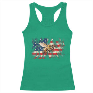 Patriotic Beekeeper Racerback Tank Top Bee American Flag Beekeeping TS11 Irish Green Print Your Wear
