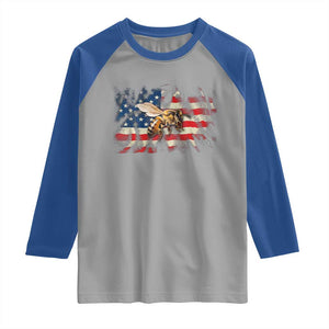 Patriotic Beekeeper Raglan Shirt Bee American Flag Beekeeping TS11 Sport Gray Royal Print Your Wear