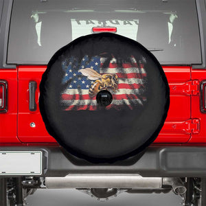 Patriotic Beekeeper Spare Tire Cover Bee American Flag Beekeeping TS11 Black Print Your Wear