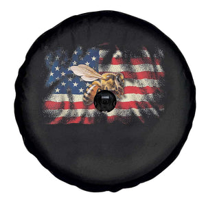 Patriotic Beekeeper Spare Tire Cover Bee American Flag Beekeeping TS11 Print Your Wear