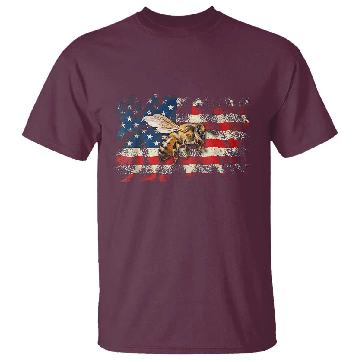 Patriotic Beekeeper T Shirt Bee American Flag Beekeeping TS11 Maroon Print Your Wear