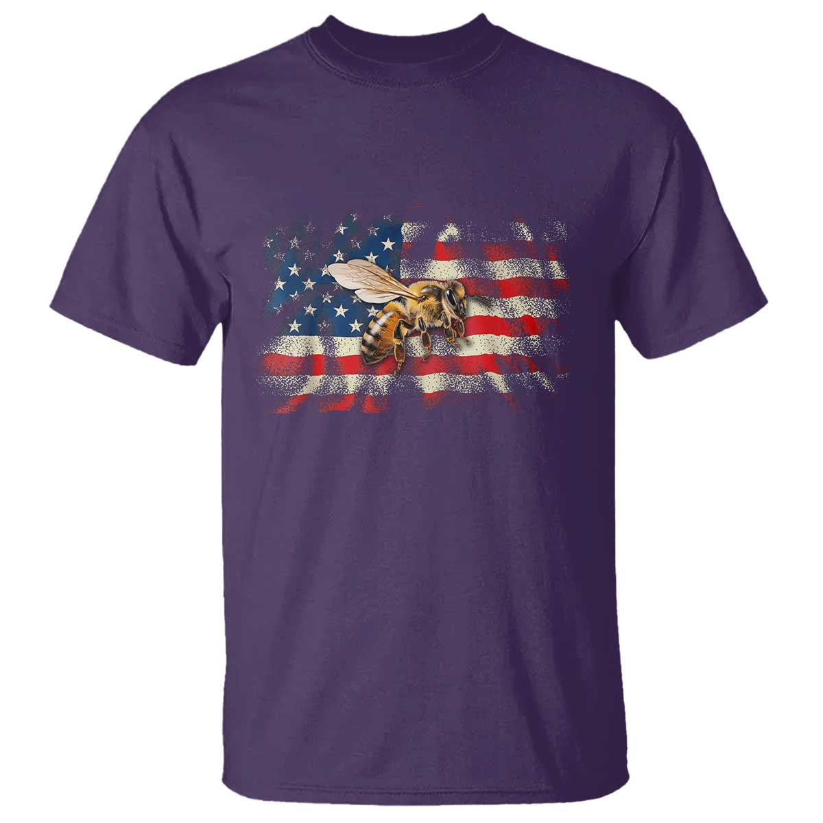 Patriotic Beekeeper T Shirt Bee American Flag Beekeeping TS11 Purple Print Your Wear
