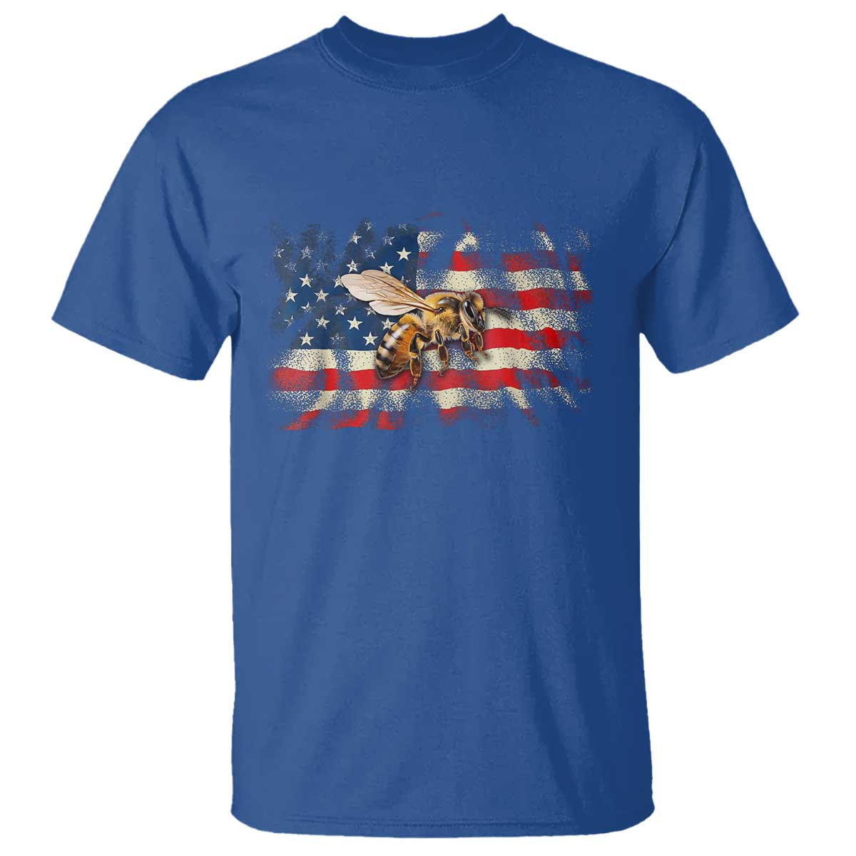 Patriotic Beekeeper T Shirt Bee American Flag Beekeeping TS11 Royal Blue Print Your Wear
