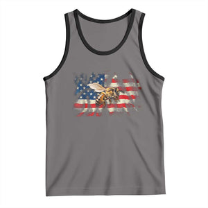 Patriotic Beekeeper Tank Top Bee American Flag Beekeeping TS11 Deep Heather Black Print Your Wear