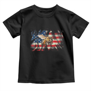 Patriotic Beekeeper Toddler T Shirt Bee American Flag Beekeeping TS11 Black Print Your Wear