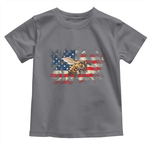 Patriotic Beekeeper Toddler T Shirt Bee American Flag Beekeeping TS11 Charcoal Print Your Wear