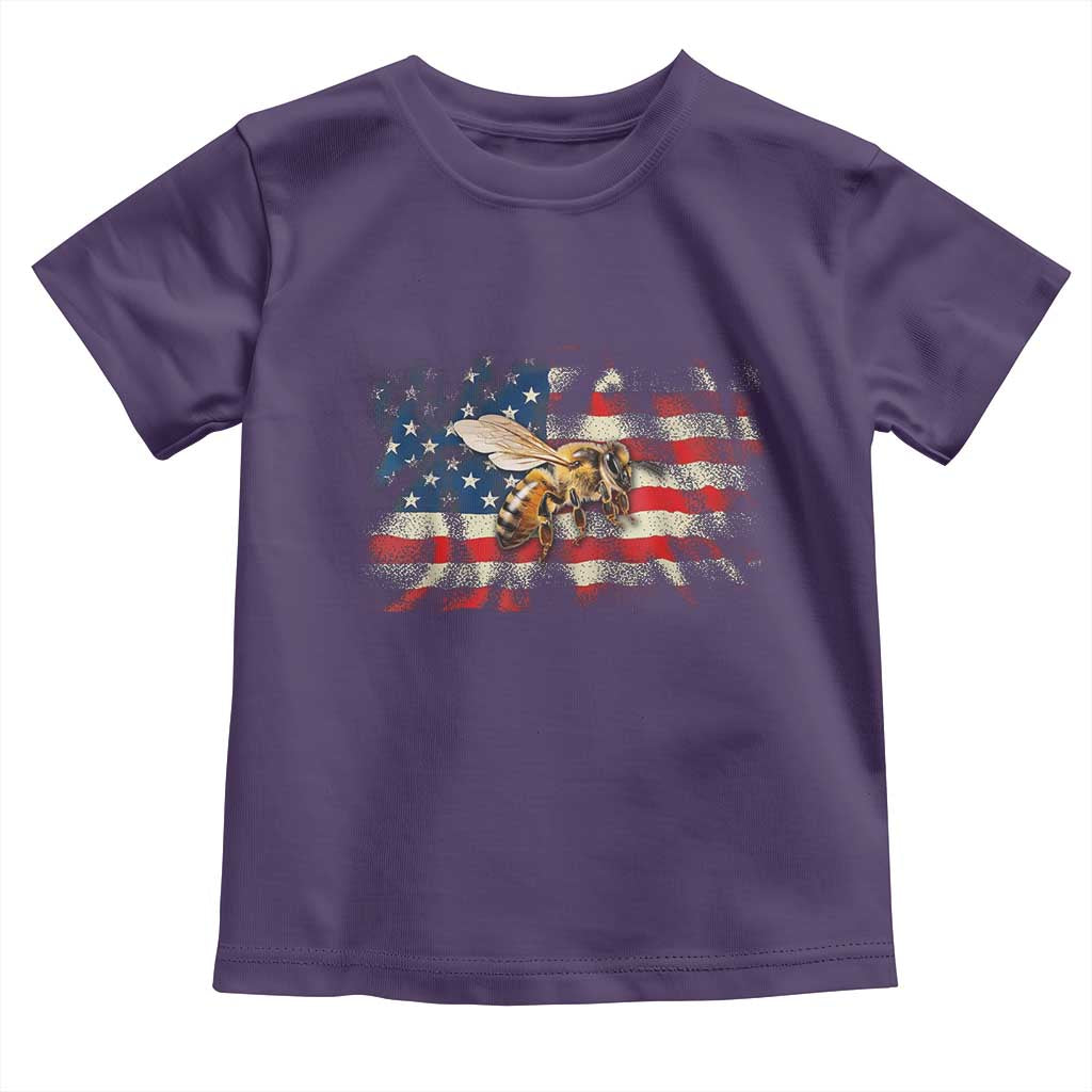 Patriotic Beekeeper Toddler T Shirt Bee American Flag Beekeeping TS11 Purple Print Your Wear