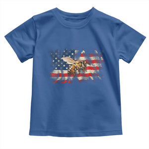 Patriotic Beekeeper Toddler T Shirt Bee American Flag Beekeeping TS11 Royal Blue Print Your Wear