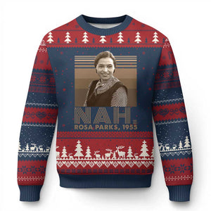 Rosa Parks Quote Ugly Christmas Sweater Nah 1955 Melanin Black History Month TS11 Navy Red Print Your Wear