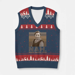 Rosa Parks Quote V-Neck Knit Sweater Vest Nah 1955 Melanin Black History Month TS11 Navy Red Print Your Wear