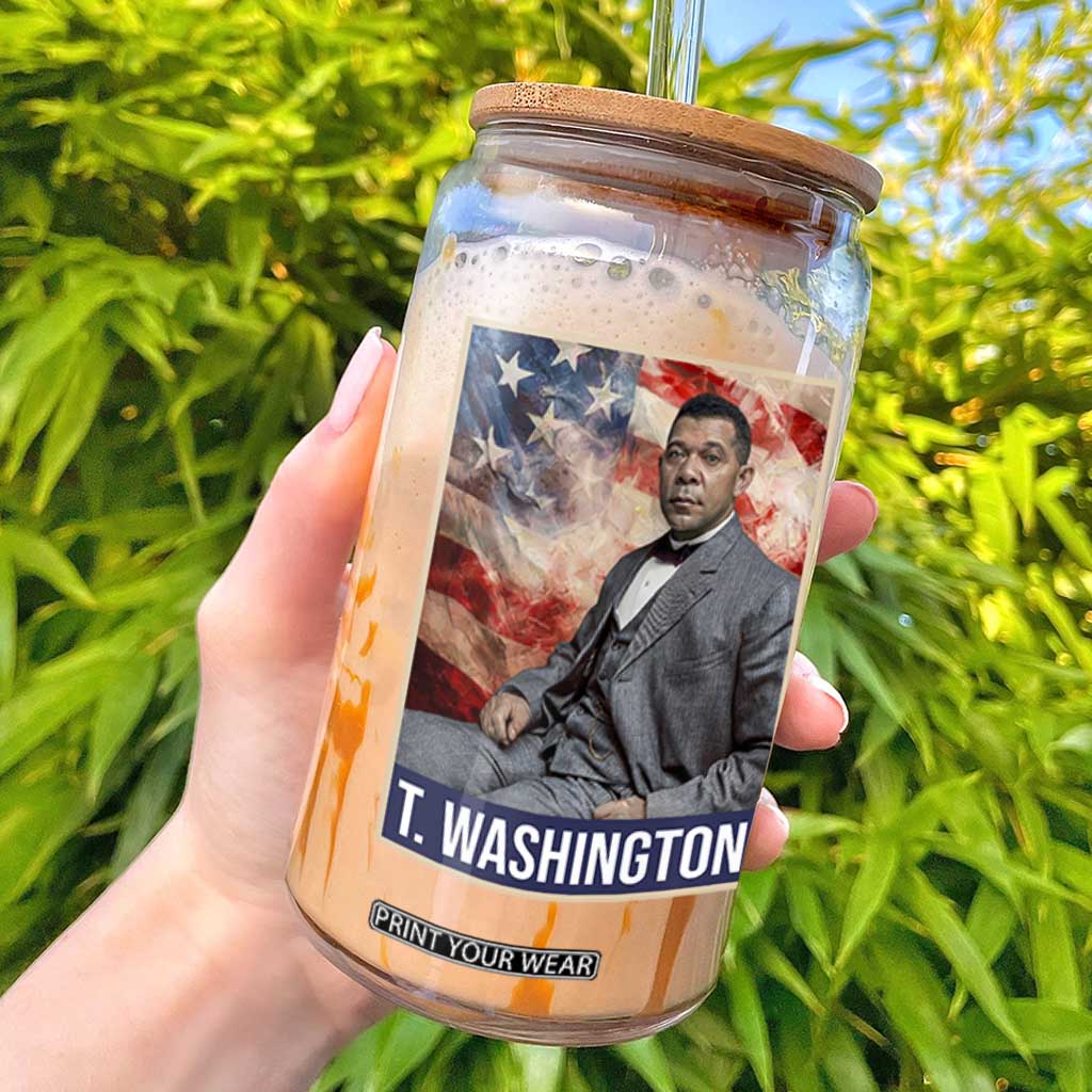 Booker Taliaferro Washington Glass Can African American Educator Black History Month TS11 Black Print Your Wear