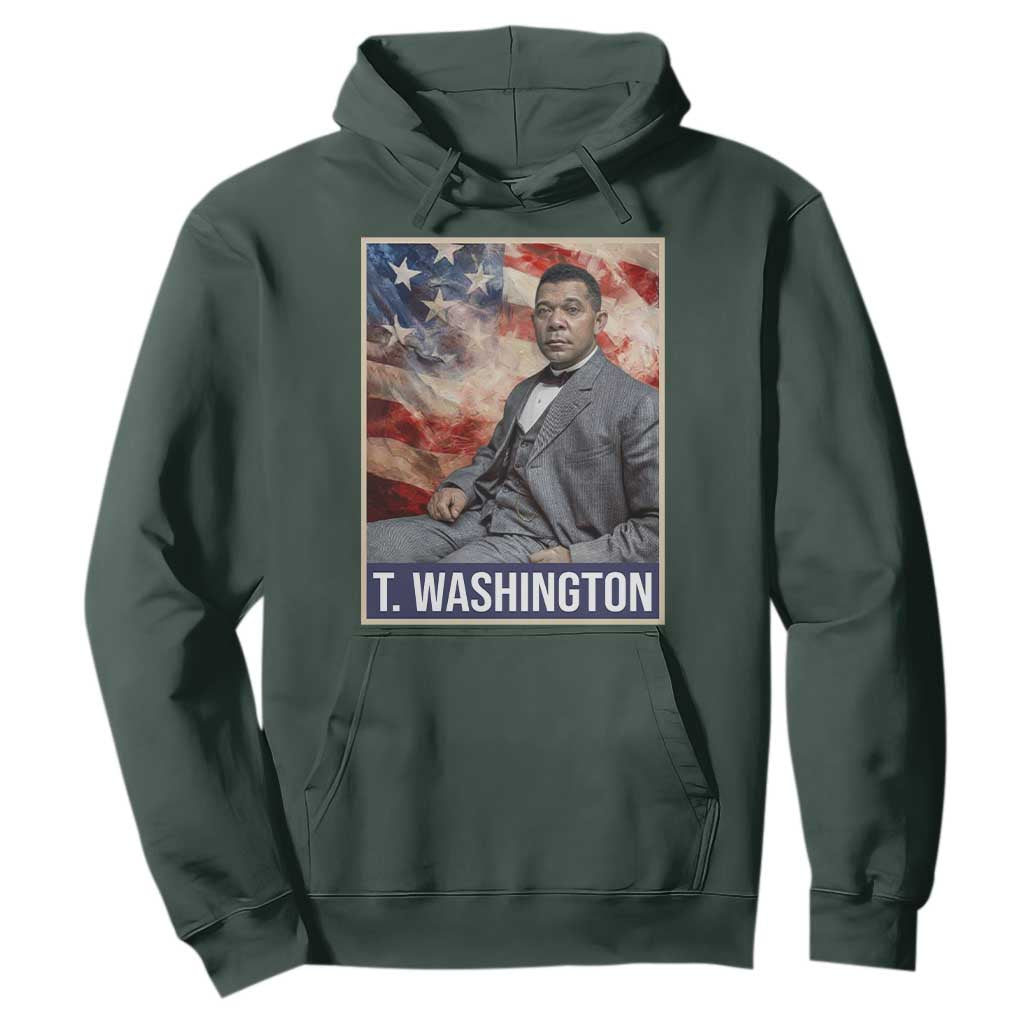 Booker Taliaferro Washington Hoodie African American Educator Black History Month TS11 Dark Forest Green Print Your Wear