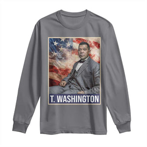 Booker Taliaferro Washington Long Sleeve Shirt African American Educator Black History Month TS11 Charcoal Print Your Wear