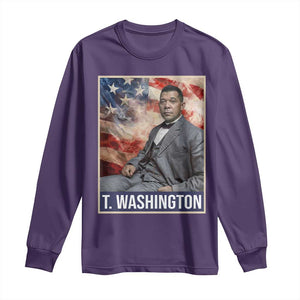 Booker Taliaferro Washington Long Sleeve Shirt African American Educator Black History Month TS11 Purple Print Your Wear