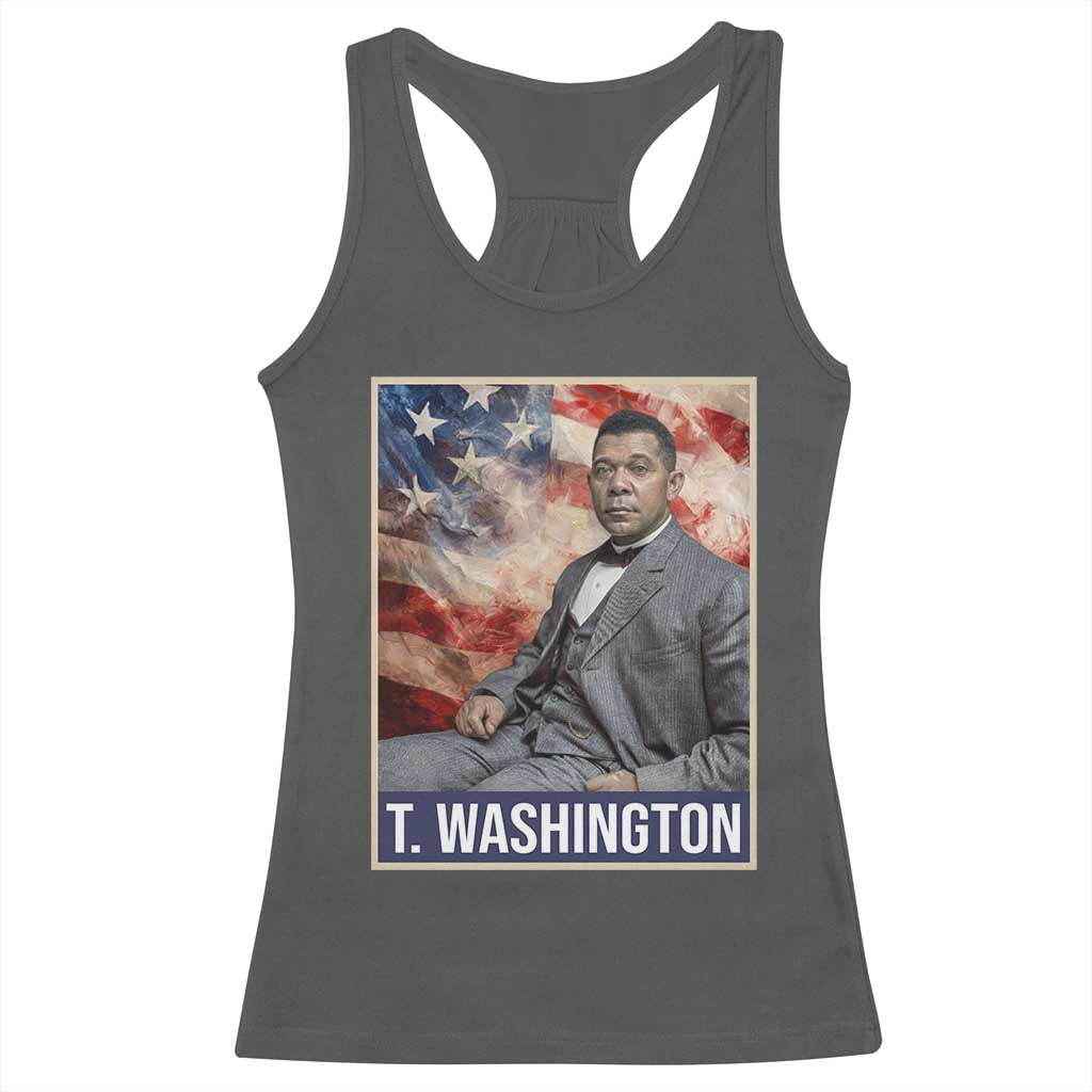 Booker Taliaferro Washington Racerback Tank Top African American Educator Black History Month TS11 Dark Heather Print Your Wear
