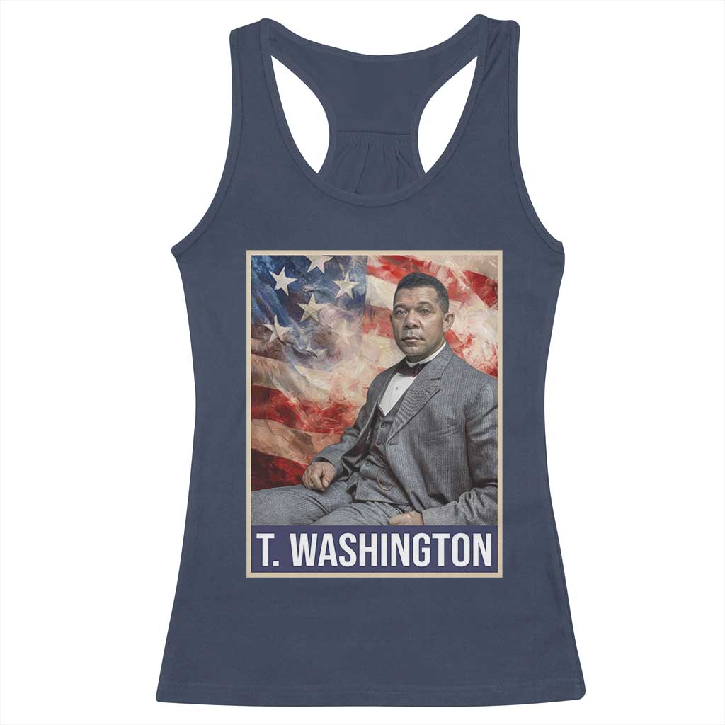 Booker Taliaferro Washington Racerback Tank Top African American Educator Black History Month TS11 Navy Print Your Wear
