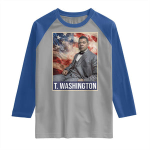 Booker Taliaferro Washington Raglan Shirt African American Educator Black History Month TS11 Sport Gray Royal Print Your Wear