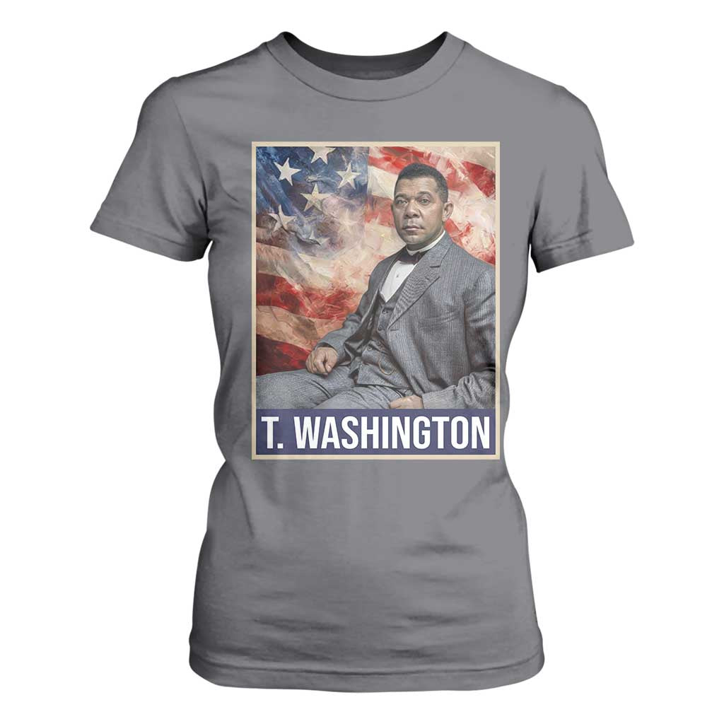 Booker Taliaferro Washington T Shirt For Women African American Educator Black History Month TS11 Charcoal Print Your Wear
