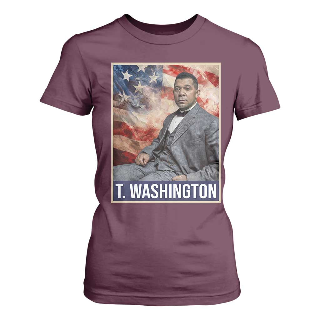 Booker Taliaferro Washington T Shirt For Women African American Educator Black History Month TS11 Maroon Print Your Wear