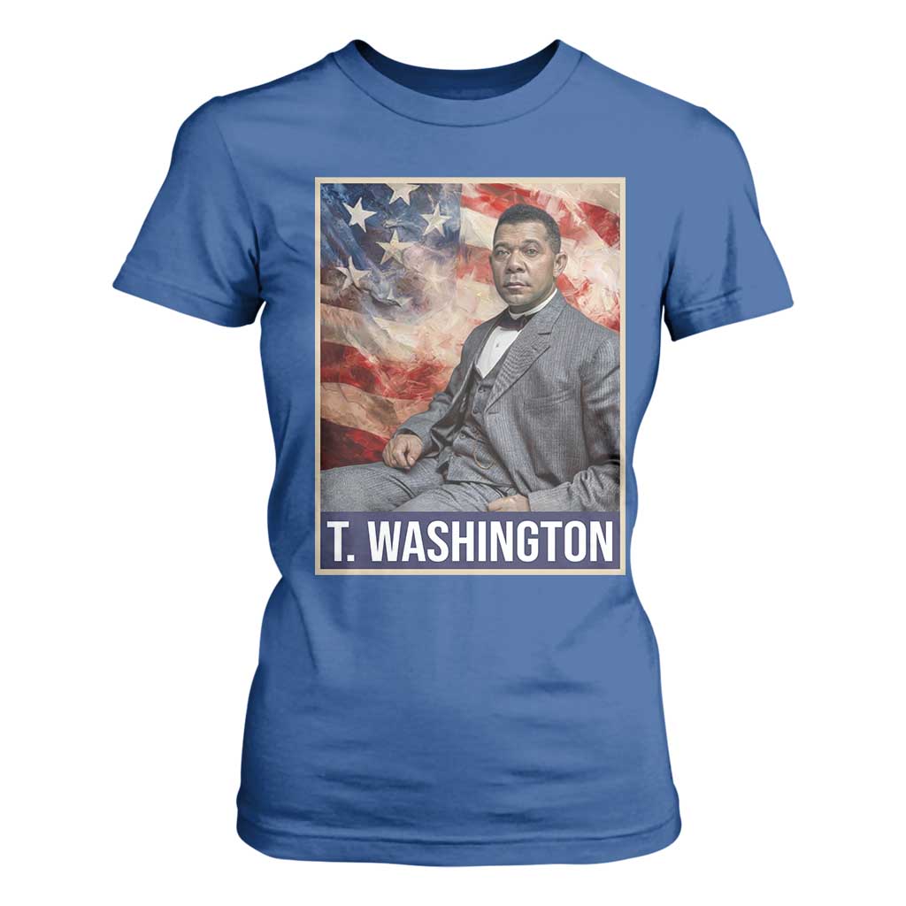 Booker Taliaferro Washington T Shirt For Women African American Educator Black History Month TS11 Royal Blue Print Your Wear