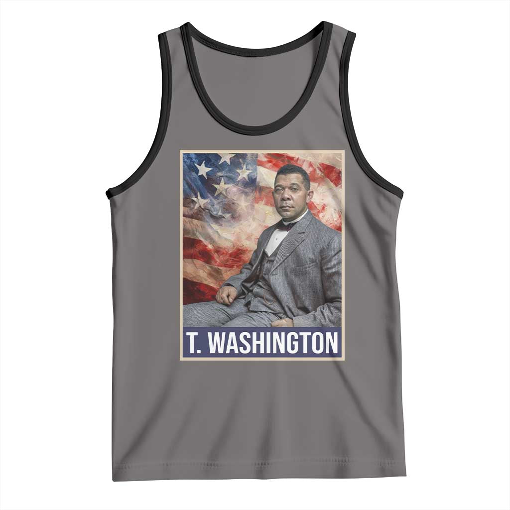 Booker Taliaferro Washington Tank Top African American Educator Black History Month TS11 Deep Heather Black Print Your Wear