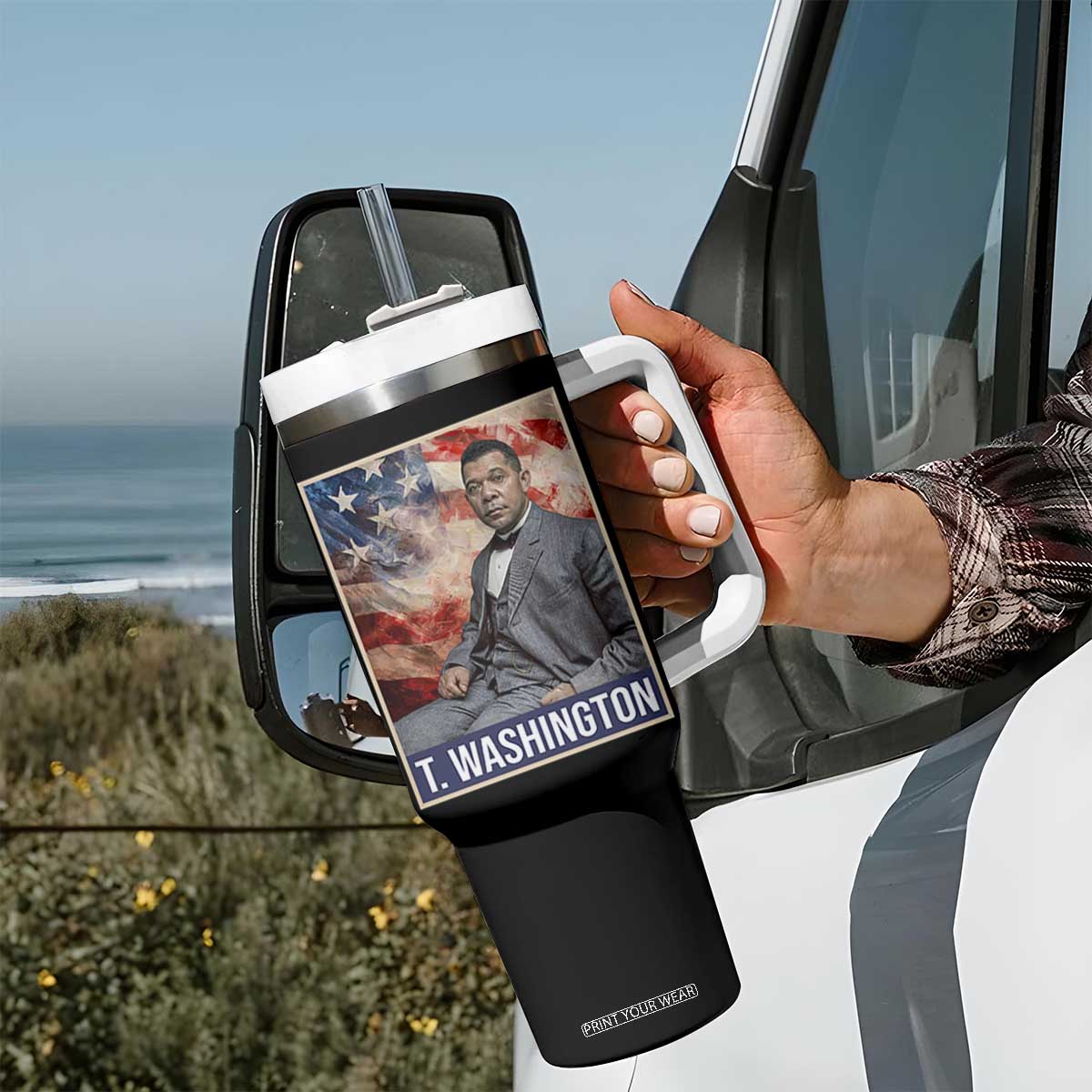 Booker Taliaferro Washington Tumbler With Handle African American Educator Black History Month TS11 Print Your Wear