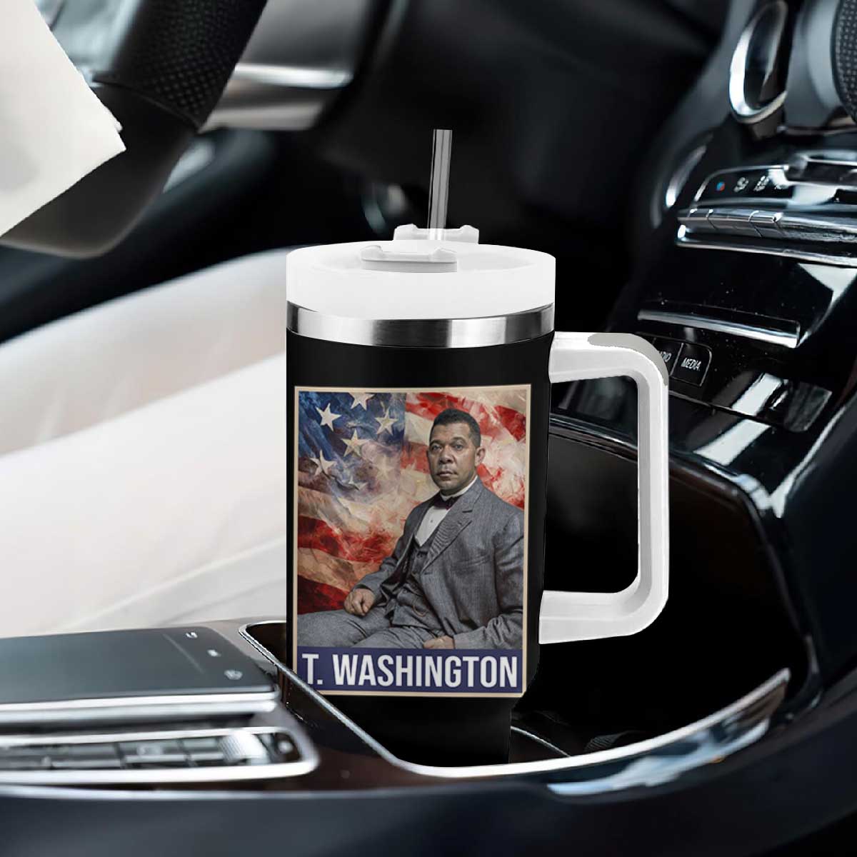 Booker Taliaferro Washington Tumbler With Handle African American Educator Black History Month TS11 Print Your Wear