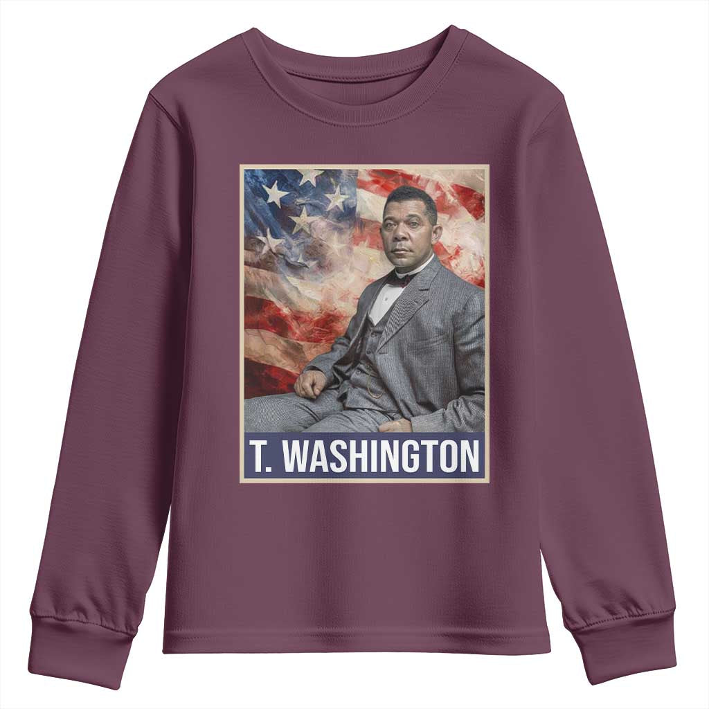 Booker Taliaferro Washington Youth Sweatshirt African American Educator Black History Month TS11 Maroon Print Your Wear
