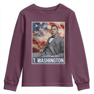 Booker Taliaferro Washington Youth Sweatshirt African American Educator Black History Month TS11 Maroon Print Your Wear