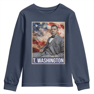 Booker Taliaferro Washington Youth Sweatshirt African American Educator Black History Month TS11 Navy Print Your Wear