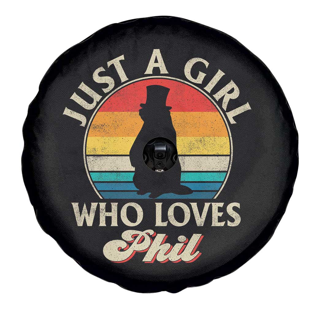 Funny Just A Girl Who Loves Phil Groundhog Spare Tire Cover Punxsy Woodchuck Day Lover TS11 Print Your Wear