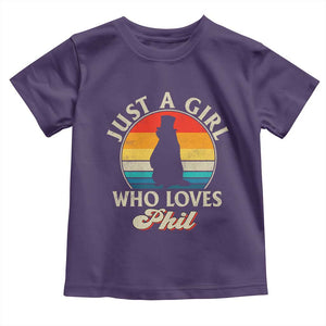 Funny Just A Girl Who Loves Phil Groundhog Toddler T Shirt Punxsy Woodchuck Day Lover TS11 Purple Print Your Wear