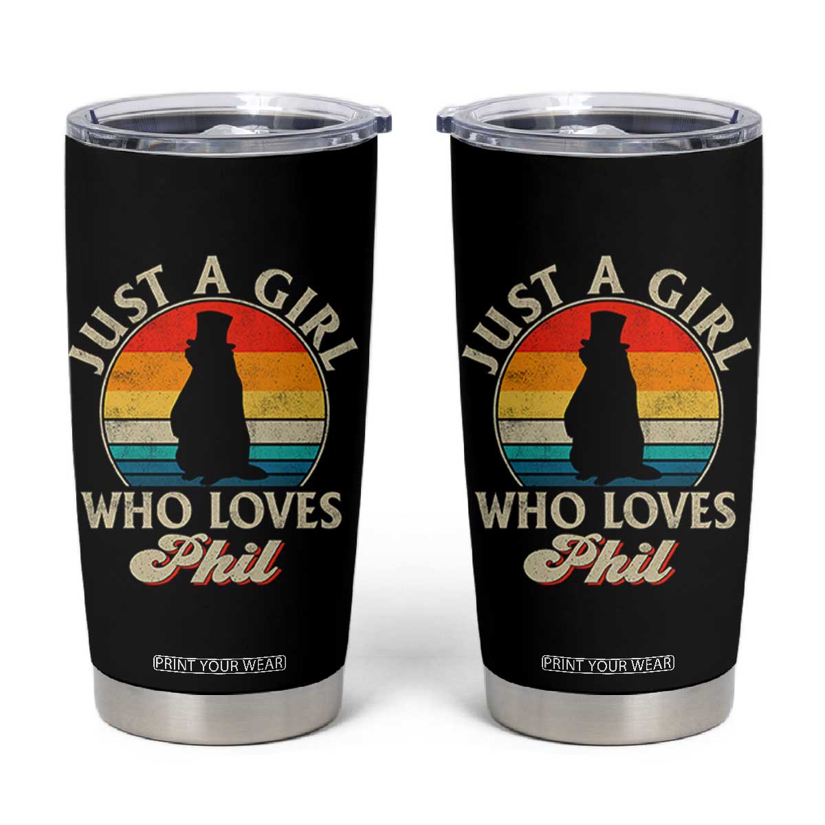 Funny Just A Girl Who Loves Phil Groundhog Tumbler Cup Punxsy Woodchuck Day Lover TS11 Black Print Your Wear