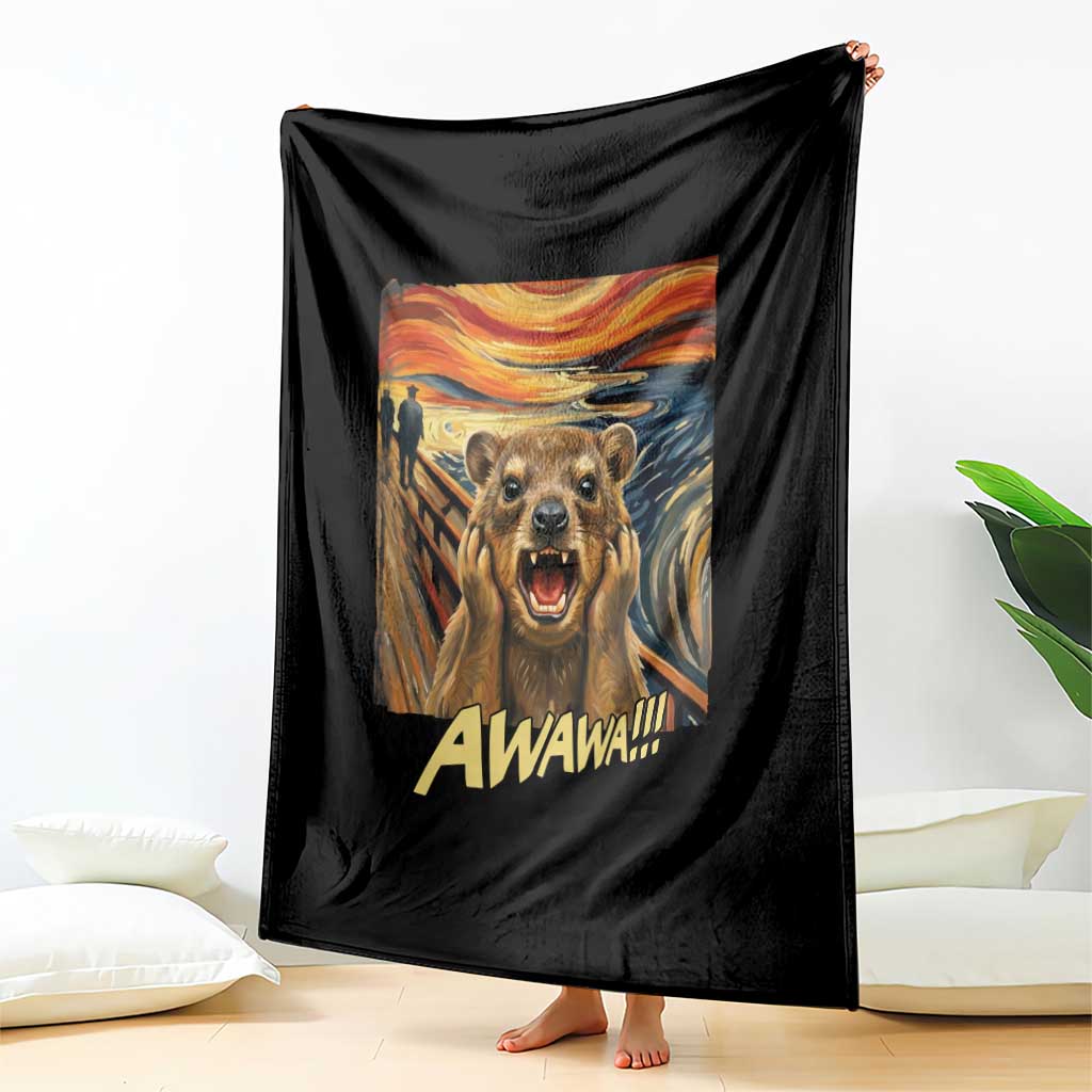 Funny Awawa Hyrax Throw Blanket The Scream Art Oddly Specific Meme Animal TS11 Print Your Wear