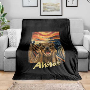 Funny Awawa Hyrax Throw Blanket The Scream Art Oddly Specific Meme Animal TS11 Print Your Wear