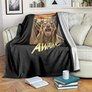 Funny Awawa Hyrax Throw Blanket The Scream Art Oddly Specific Meme Animal TS11 Print Your Wear