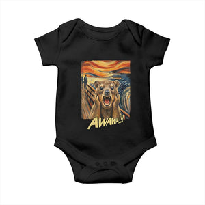 Funny Awawa Hyrax Baby Onesie The Scream Art Oddly Specific Meme Animal TS11 Black Print Your Wear