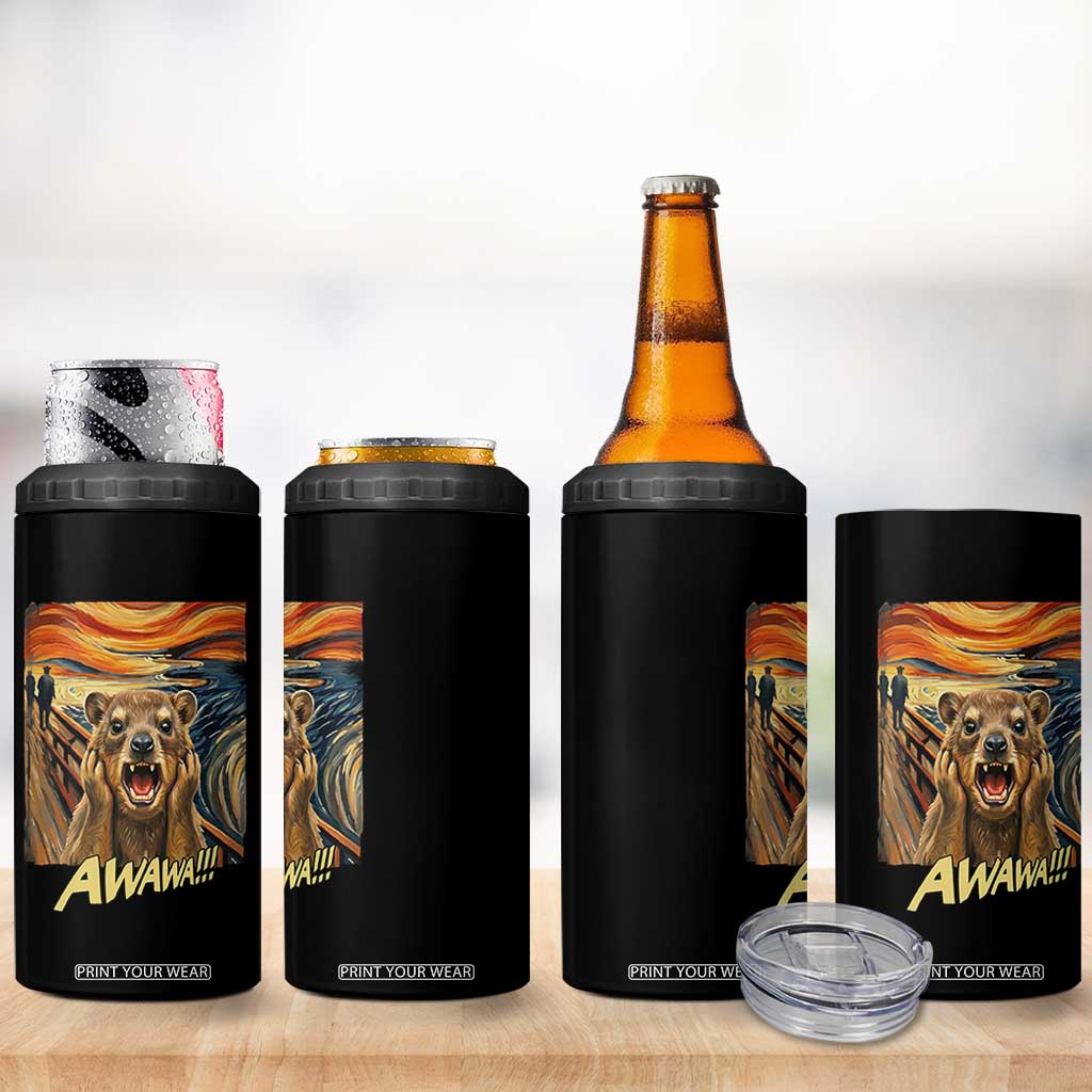 Funny Awawa Hyrax 4 in 1 Can Cooler Tumbler The Scream Art Oddly Specific Meme Animal TS11 Print Your Wear