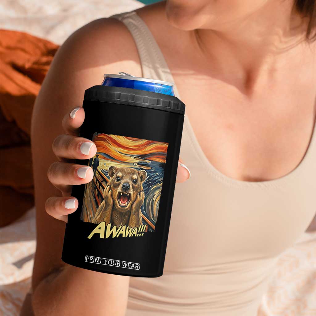 Funny Awawa Hyrax 4 in 1 Can Cooler Tumbler The Scream Art Oddly Specific Meme Animal TS11 Print Your Wear