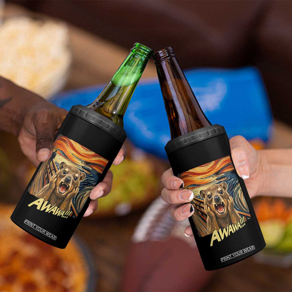 Funny Awawa Hyrax 4 in 1 Can Cooler Tumbler The Scream Art Oddly Specific Meme Animal TS11 Print Your Wear