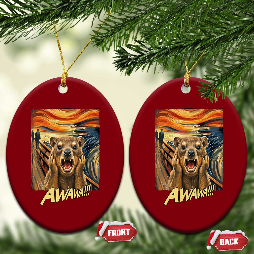 Funny Awawa Hyrax Ceramic Ornament The Scream Art Oddly Specific Meme Animal TS11 Print Your Wear