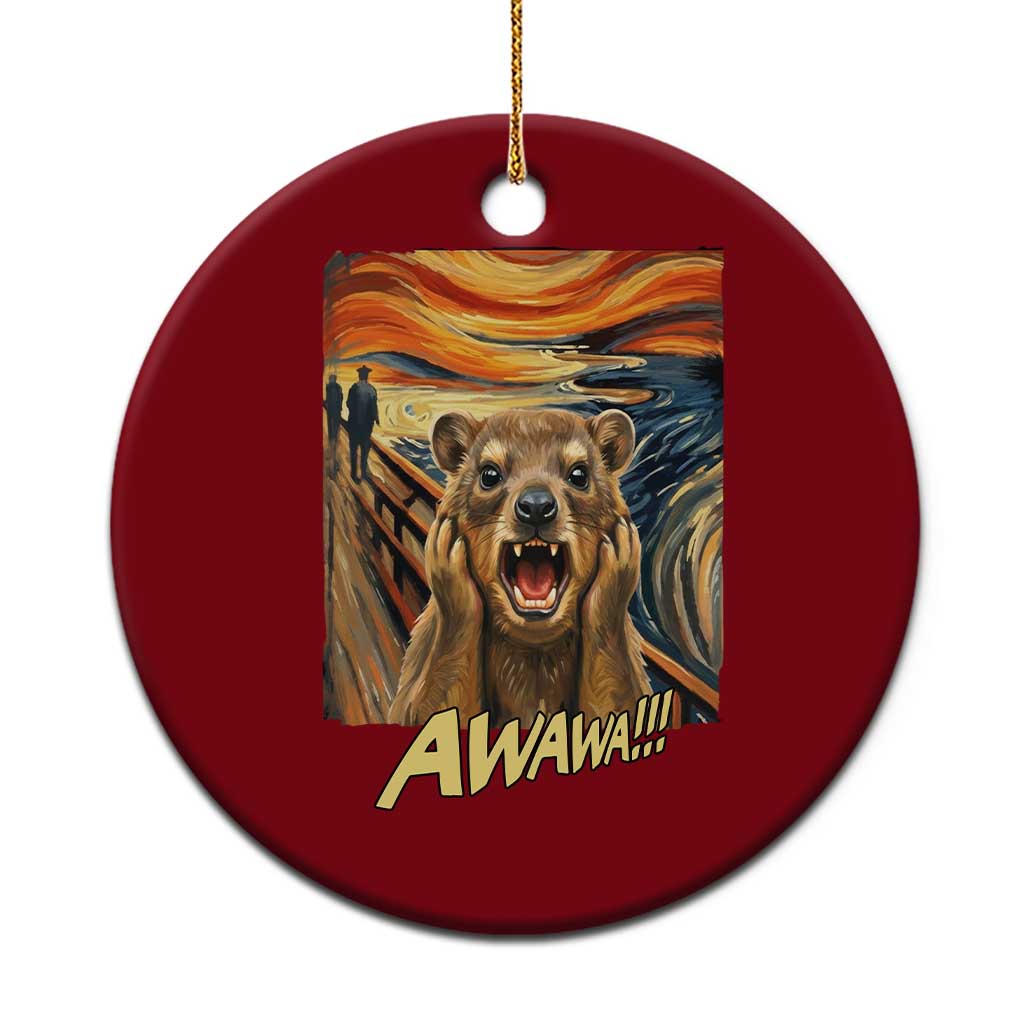 Funny Awawa Hyrax Ceramic Ornament The Scream Art Oddly Specific Meme Animal TS11 1pc Red Print Your Wear
