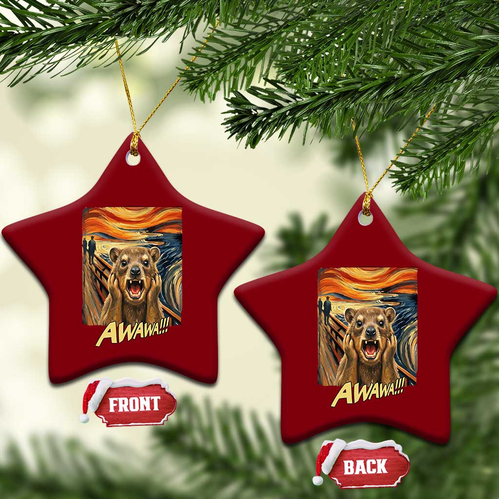 Funny Awawa Hyrax Ceramic Ornament The Scream Art Oddly Specific Meme Animal TS11 Print Your Wear