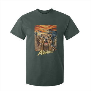 Funny Awawa Hyrax T Shirt For Kid The Scream Art Oddly Specific Meme Animal TS11 Dark Forest Green Print Your Wear